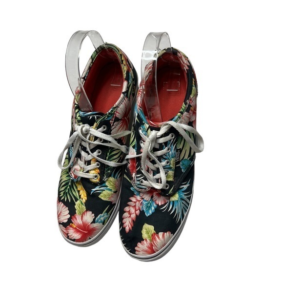 Vans Authentic Hawaiian Floral Skate Shoe Black Womens‎ Sz 10 - Picture 3 of 13